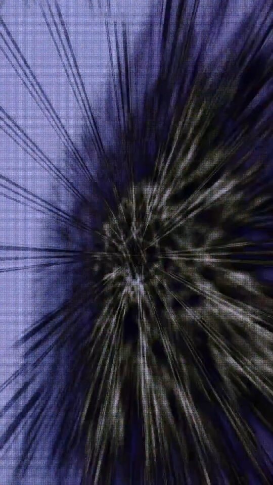 A purple radial light-burst, like a supernova — long-exposure work.